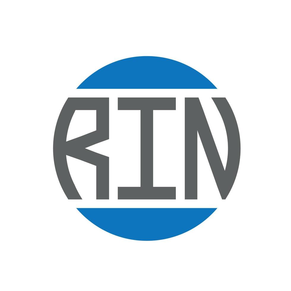 Rin-Brief-Logo-Design auf weißem Hintergrund. rin kreative initialen kreis logokonzept. Rin-Brief-Design. vektor