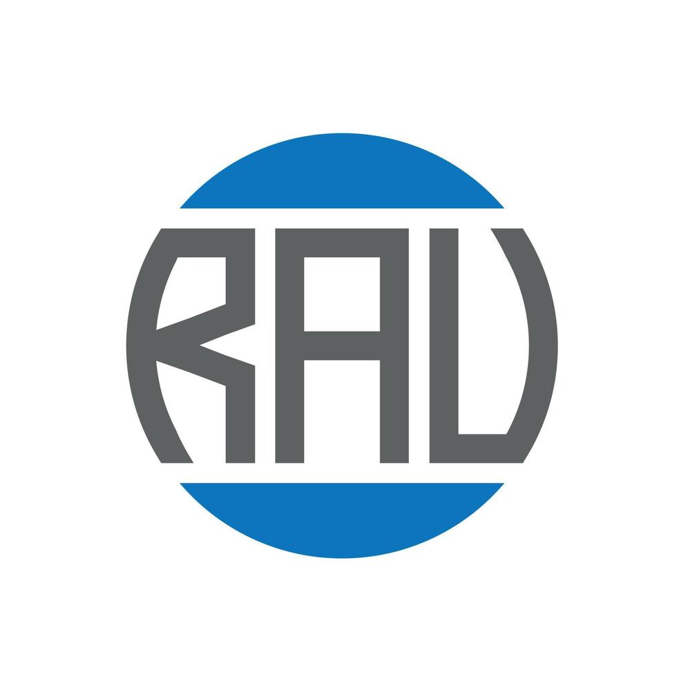 rau-Brief-Logo-Design auf weißem Hintergrund. rau kreative initialen kreis logokonzept. rau Briefgestaltung. vektor