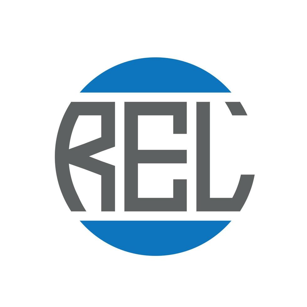 rel-Brief-Logo-Design auf weißem Hintergrund. rel kreative Initialen Kreis Logo-Konzept. rel Briefgestaltung. vektor