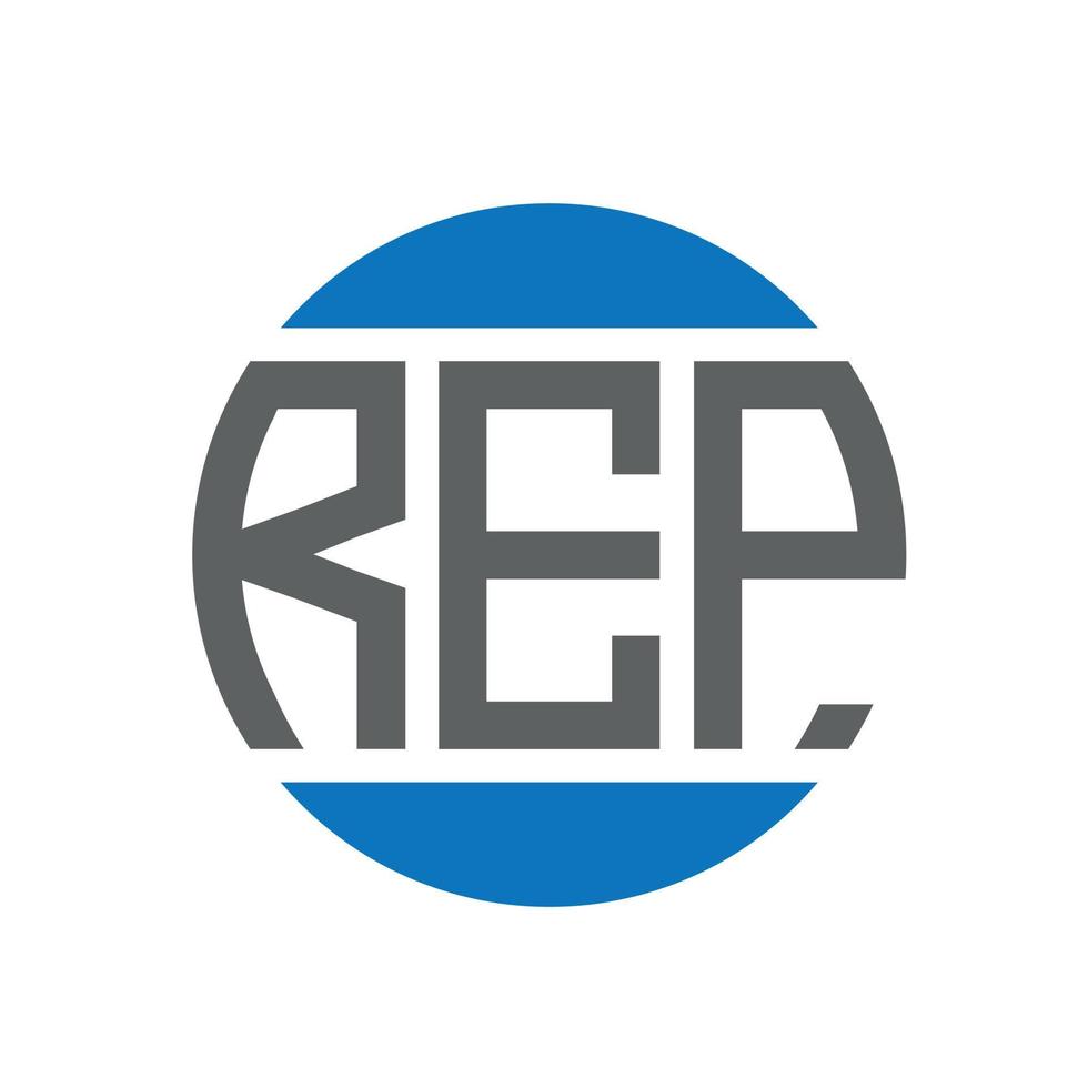 Rep-Brief-Logo-Design auf weißem Hintergrund. Repräsentant kreative Initialen Kreis Logo-Konzept. Rep-Brief-Design. vektor