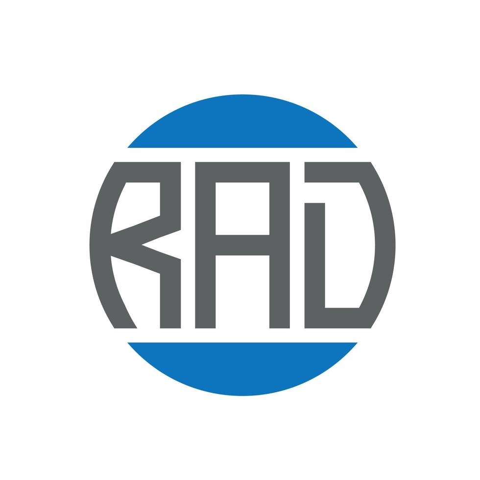 Rad-Brief-Logo-Design auf weißem Hintergrund. Rad kreative Initialen Kreis Logo-Konzept. Rad Briefdesign. vektor