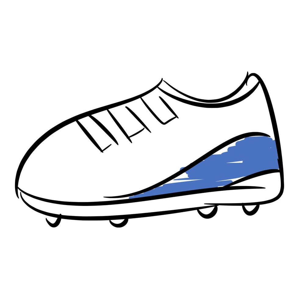 Fußballschuh-Symbol. das konzept von sport, fußball, kleidung usw. handgezeichnete vektorillustration. vektor