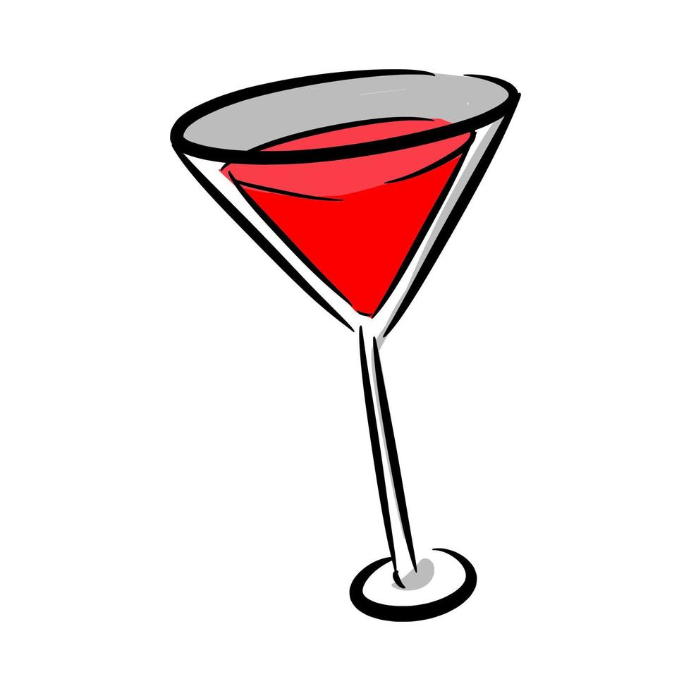 Getränk-Symbol. Cocktail, alkoholisches Getränk. konzept von feier, geburtstag, party, neujahr. für vorlage, aufkleber, druck, muster, grußkarte. handgezeichneter Vektor. vektor