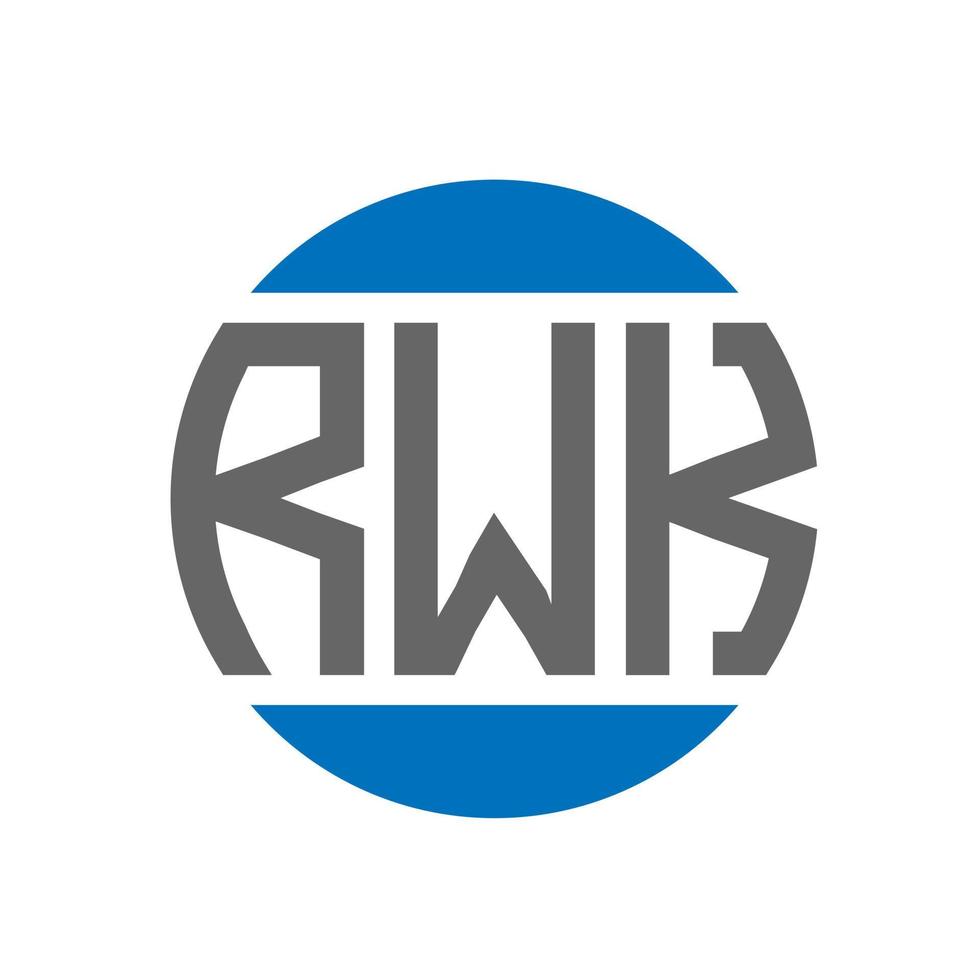 rwk-Buchstaben-Logo-Design auf weißem Hintergrund. rwk kreative Initialen Kreis Logo-Konzept. rwk Briefgestaltung. vektor