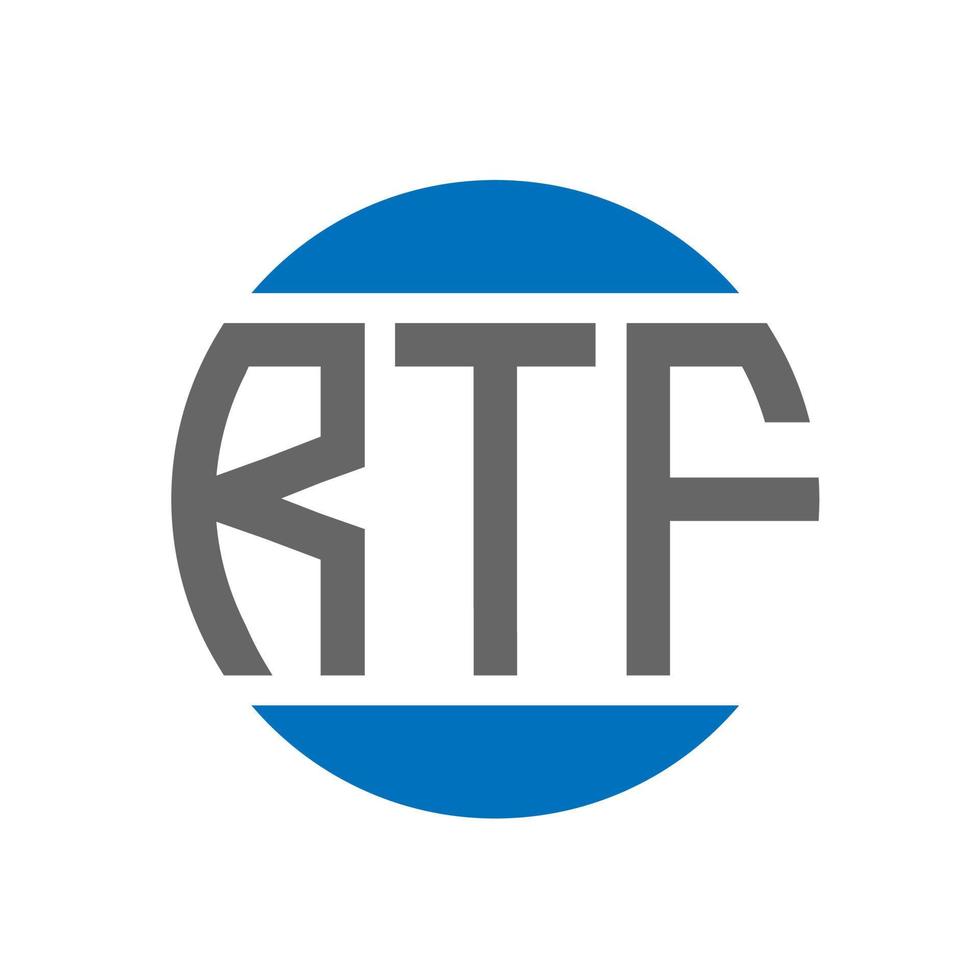 RTF-Brief-Logo-Design auf weißem Hintergrund. rtf kreative initialen kreis logokonzept. RTF-Briefgestaltung. vektor