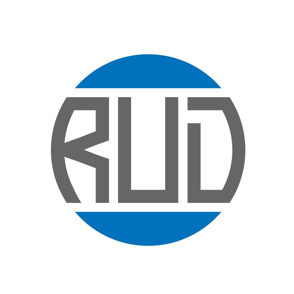 Rud-Brief-Logo-Design auf weißem Hintergrund. rud kreative initialen kreis logokonzept. Rud Briefgestaltung. vektor