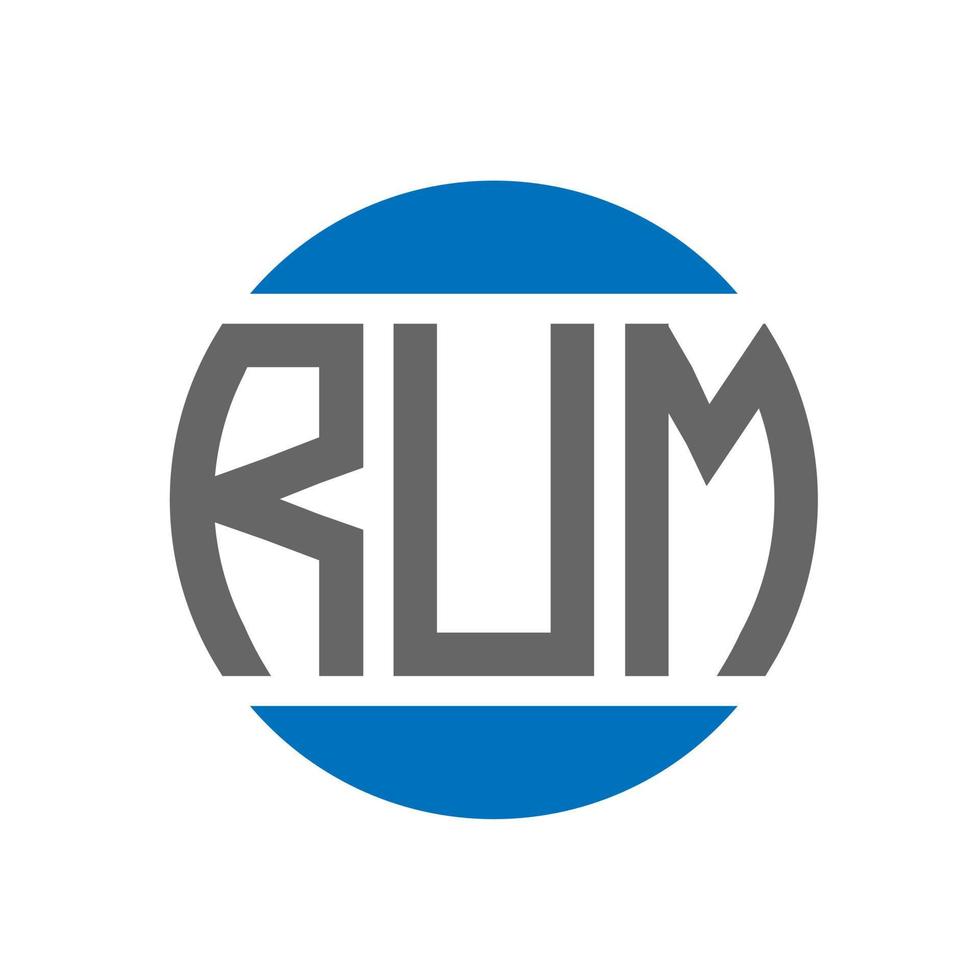 Rum-Brief-Logo-Design auf weißem Hintergrund. Rum kreative Initialen Kreis Logo-Konzept. Rum Briefgestaltung. vektor