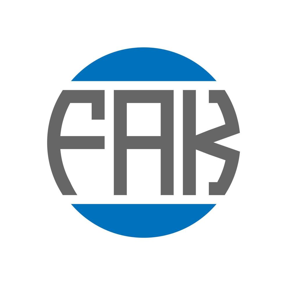 Fak-Letter-Logo-Design auf weißem Hintergrund. gefälschte kreative Initialen Kreis-Logo-Konzept. gefälschte Briefgestaltung. vektor