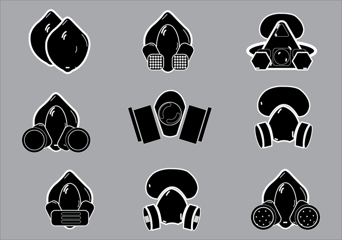 Einfache Illustration der Respirator Silhouette Vektoren