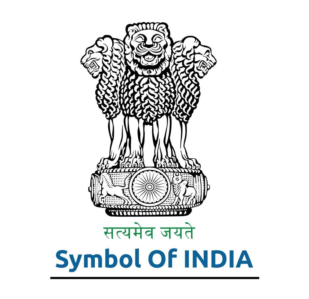 indisches Wappen oder Symbol national voll editierbar und skalierbar vektor