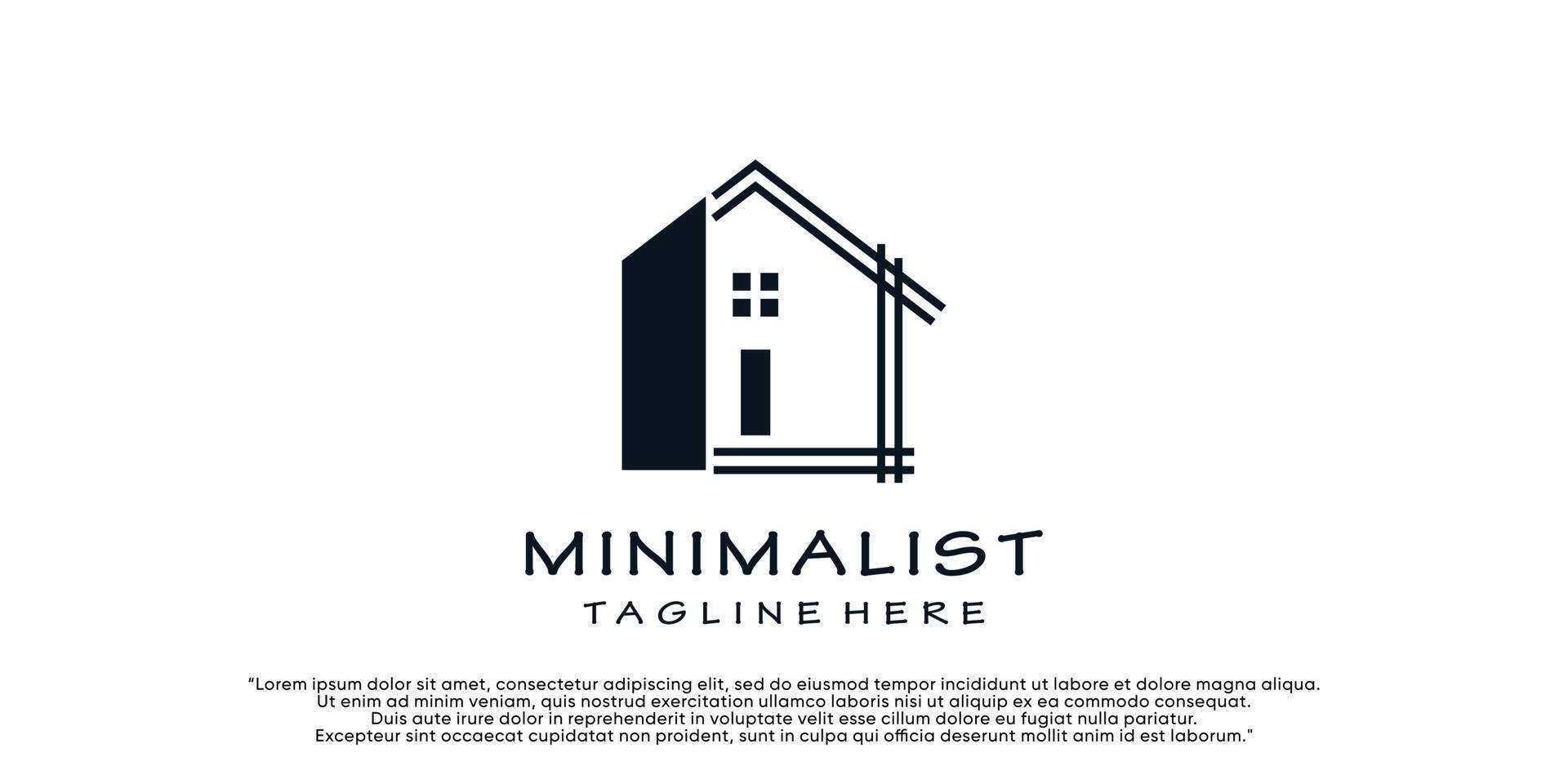 kreatives Logo-Design minimalistisches Zuhause mit einzigartigem Premium-Vektorkonzept vektor