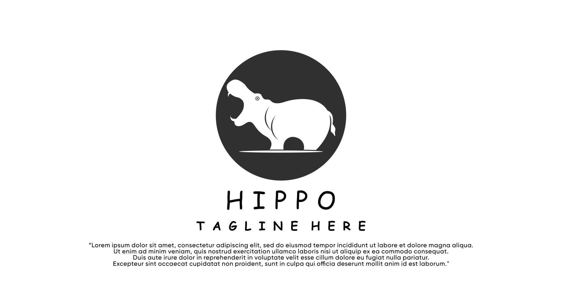 kreatives Logo-Design Hippo Premium-Vektor vektor