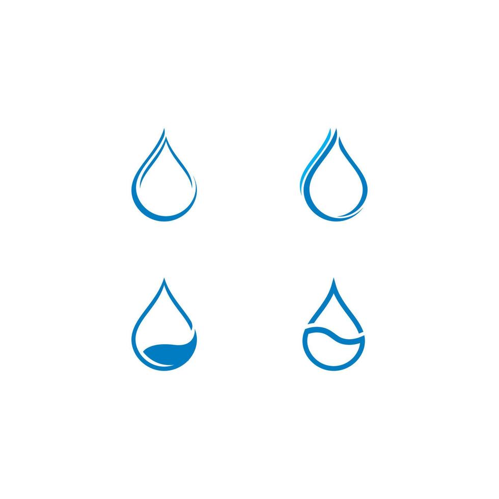 Reihe von abstrakten Wassertropfen-Symbolen vektor