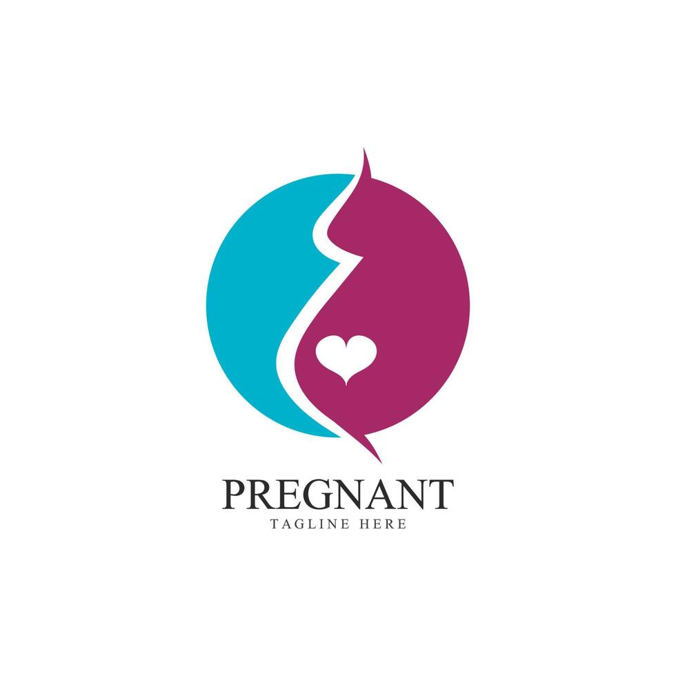 kvinnor gravid logotyp vektor ikon