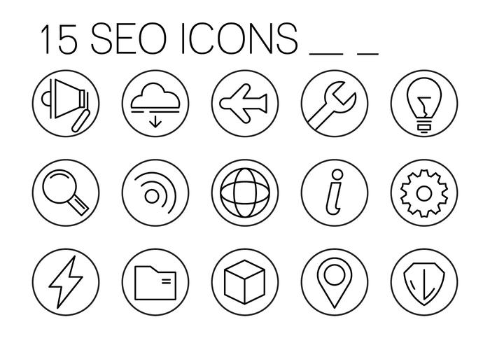 Kostenlose Lineare SEO Icons vektor