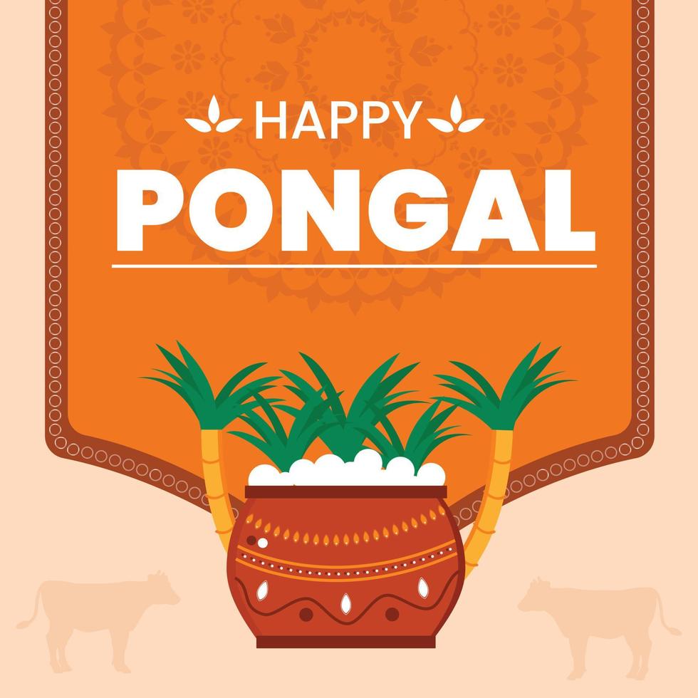 Lycklig pongal realistisk pongal bakgrund vektor