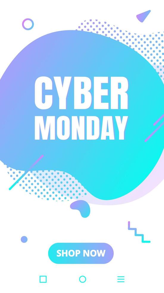 modern flüssig abstrakt sonderangebot preiszeichen cyber montag textgradient flacher stil design flüssig vektor bunt vektor illustration banner einfache form werbung großer verkauf oder räumungssymbol.