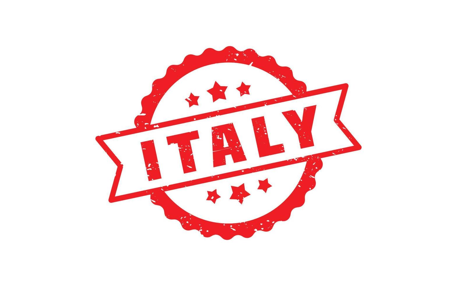 Italien Stempelgummi mit Grunge-Stil auf weißem Hintergrund vektor