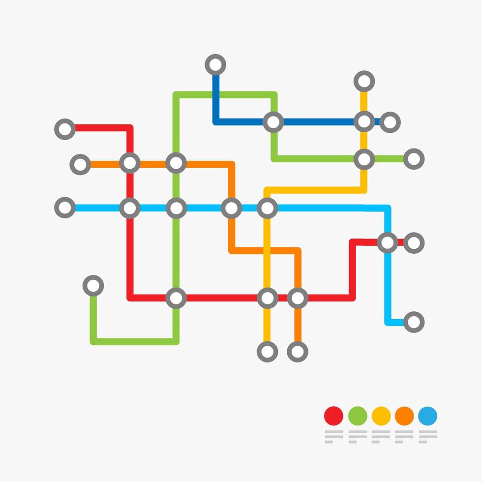 U-Bahn-Karte oder U-Bahn-Transportschema. Vektor