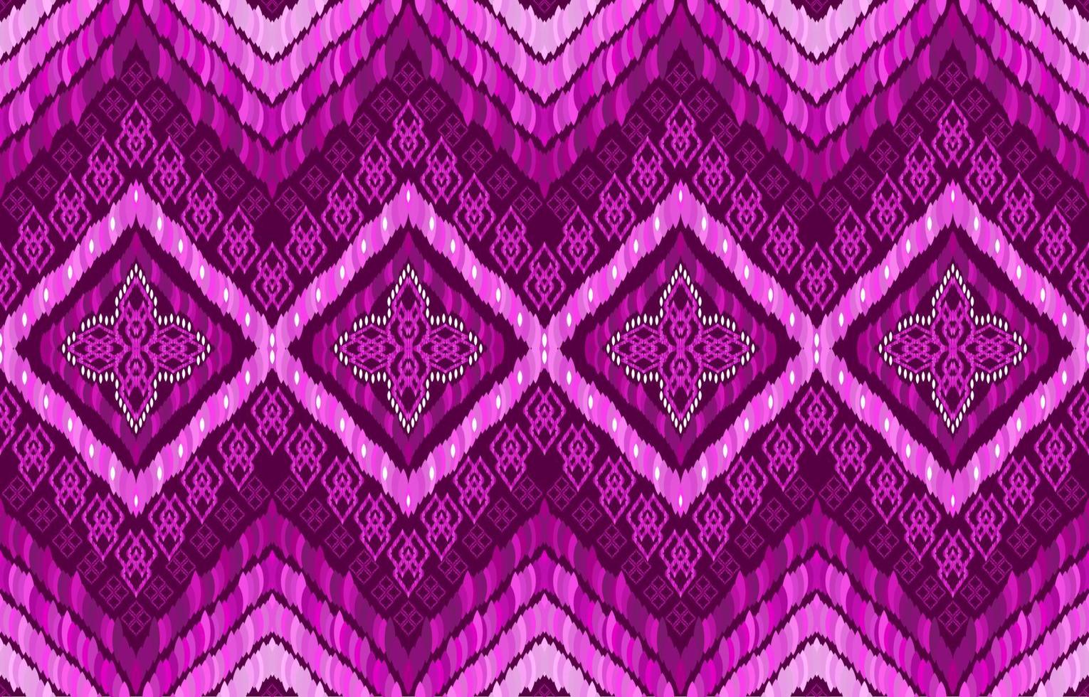 lila rosa ikat mönster. geometrisk stam- årgång retro stil. etnisk tyg ikat sömlös mönster. indisk navajo folk ikat skriva ut vektor illustration. design bakgrund textur tyg trasa textil.