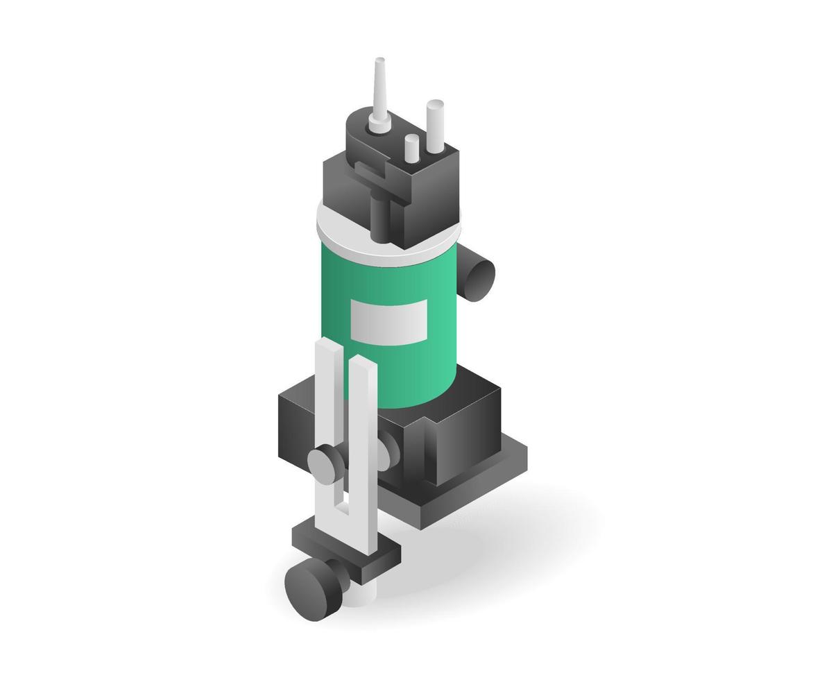 flaches isometrisches 3d-illustrationskonzept der elektrischen profilierungsmaschine vektor