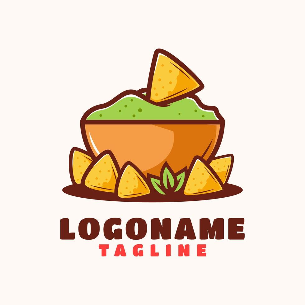 Nachos-Logo-Vorlage, geeignet für Restaurant, Imbisswagen und Café vektor