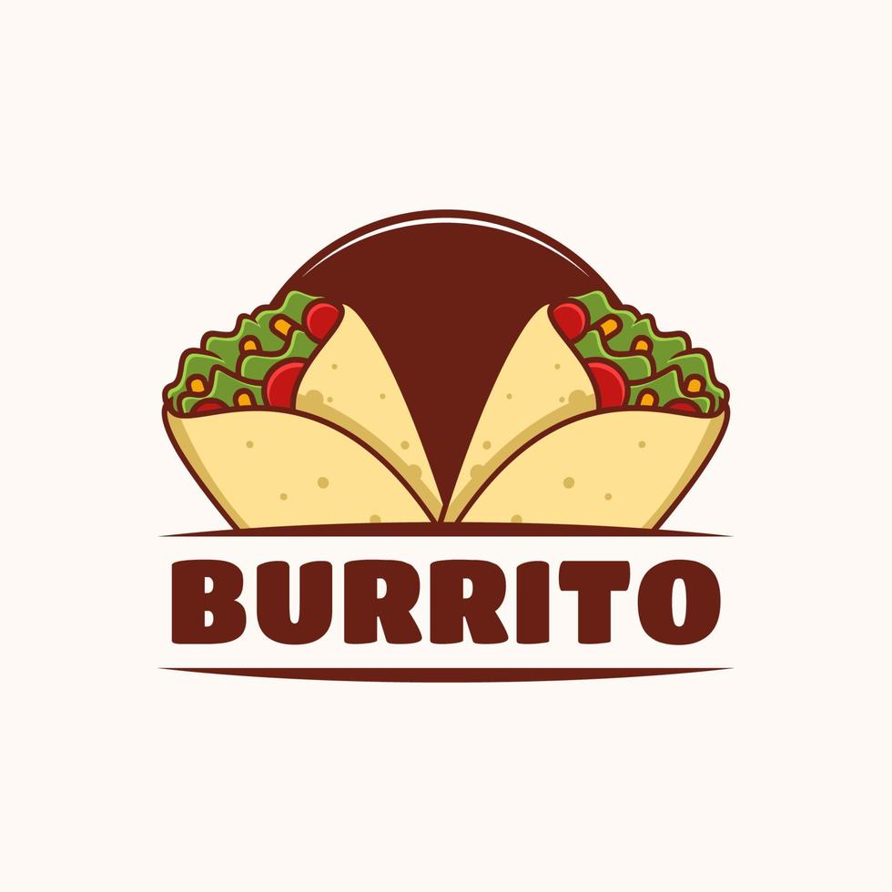 Burrito-Logo-Vorlage, geeignet für Restaurant, Imbisswagen und Café vektor