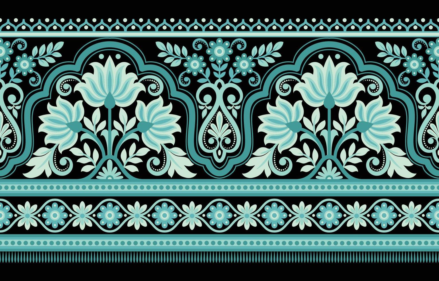 sömlös vektor mönster med klassisk årgång prydnad. blommig design för utskrift på textilier eller tapet.