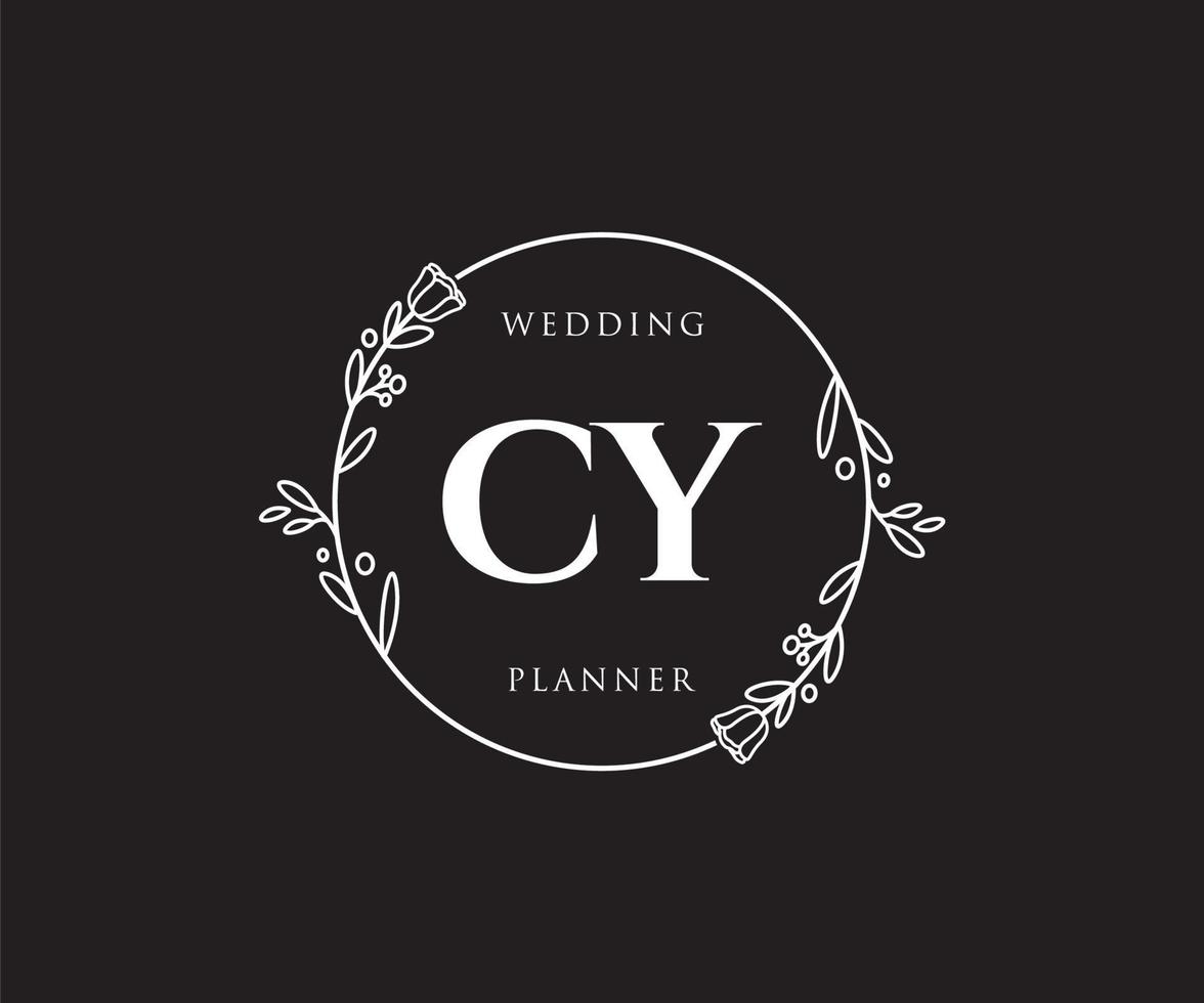 första cy feminin logotyp. användbar för natur, salong, spa, kosmetisk och skönhet logotyper. platt vektor logotyp design mall element.