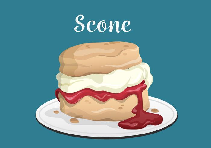 Scone Dessert Vektor Bakgrund Illustration