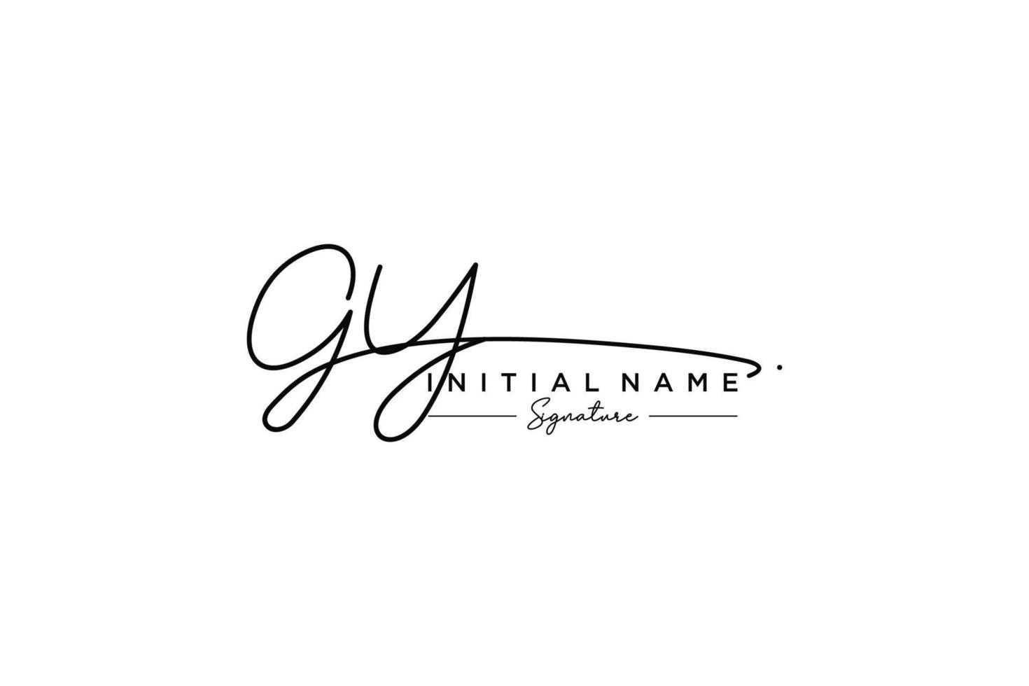 anfänglicher gy-signatur-logo-vorlagenvektor. hand gezeichnete kalligraphiebeschriftungsvektorillustration. vektor