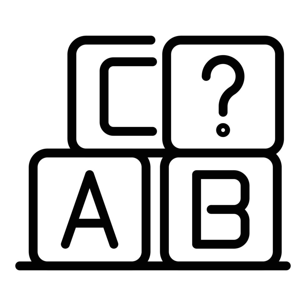 ABC kuber ikon, översikt stil vektor