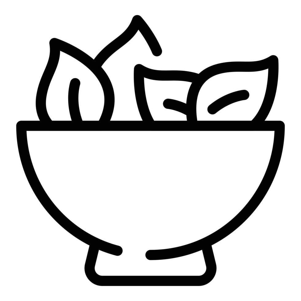 Salatschüssel-Symbol, Umrissstil vektor