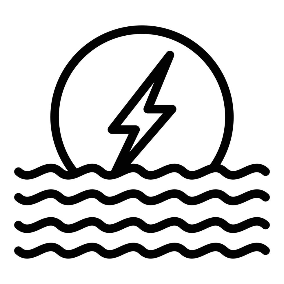 Hydro-Öko-Power-Symbol, Umrissstil vektor