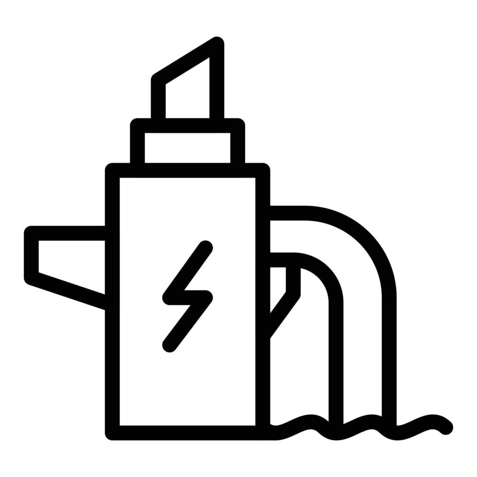 Symbol für Wasserkraftreaktor, Umrissstil vektor