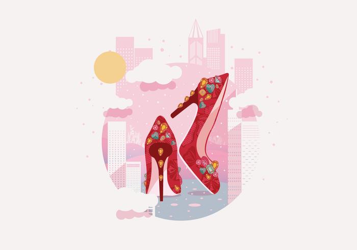 Gem Studded Luxurious Ruby Tofflor Vector