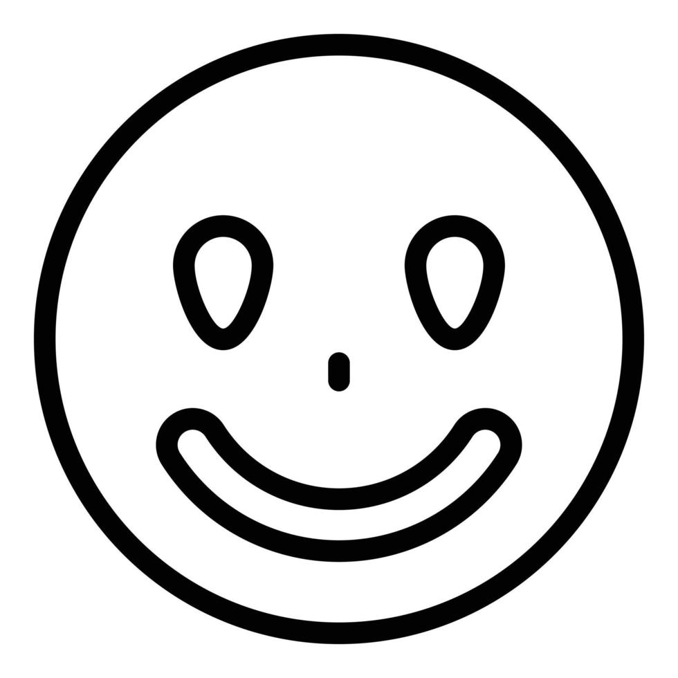 söt leende emoji ikon, översikt stil vektor