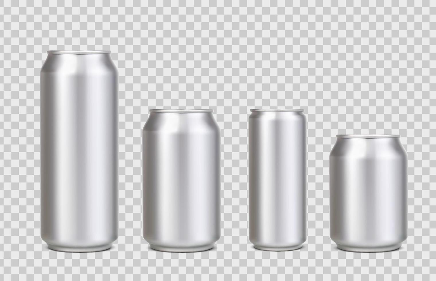 bier, limonade trinken aluminium realistische dosenmodelle vektor