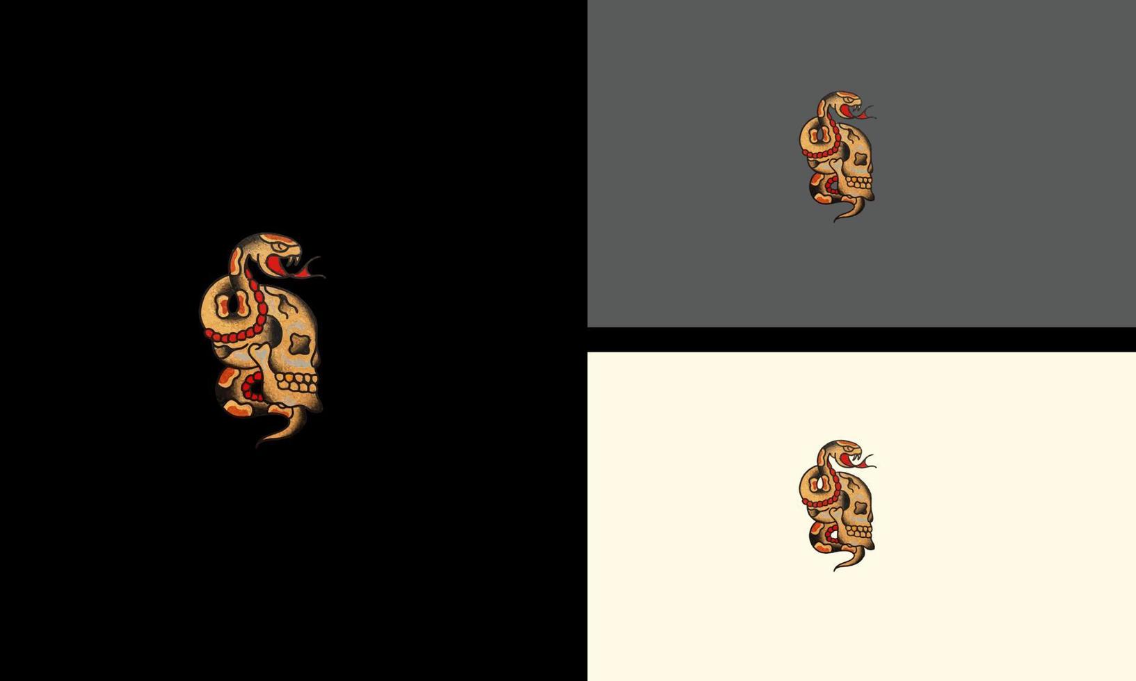 huvud skalle och orm vektor illustration konstverk design