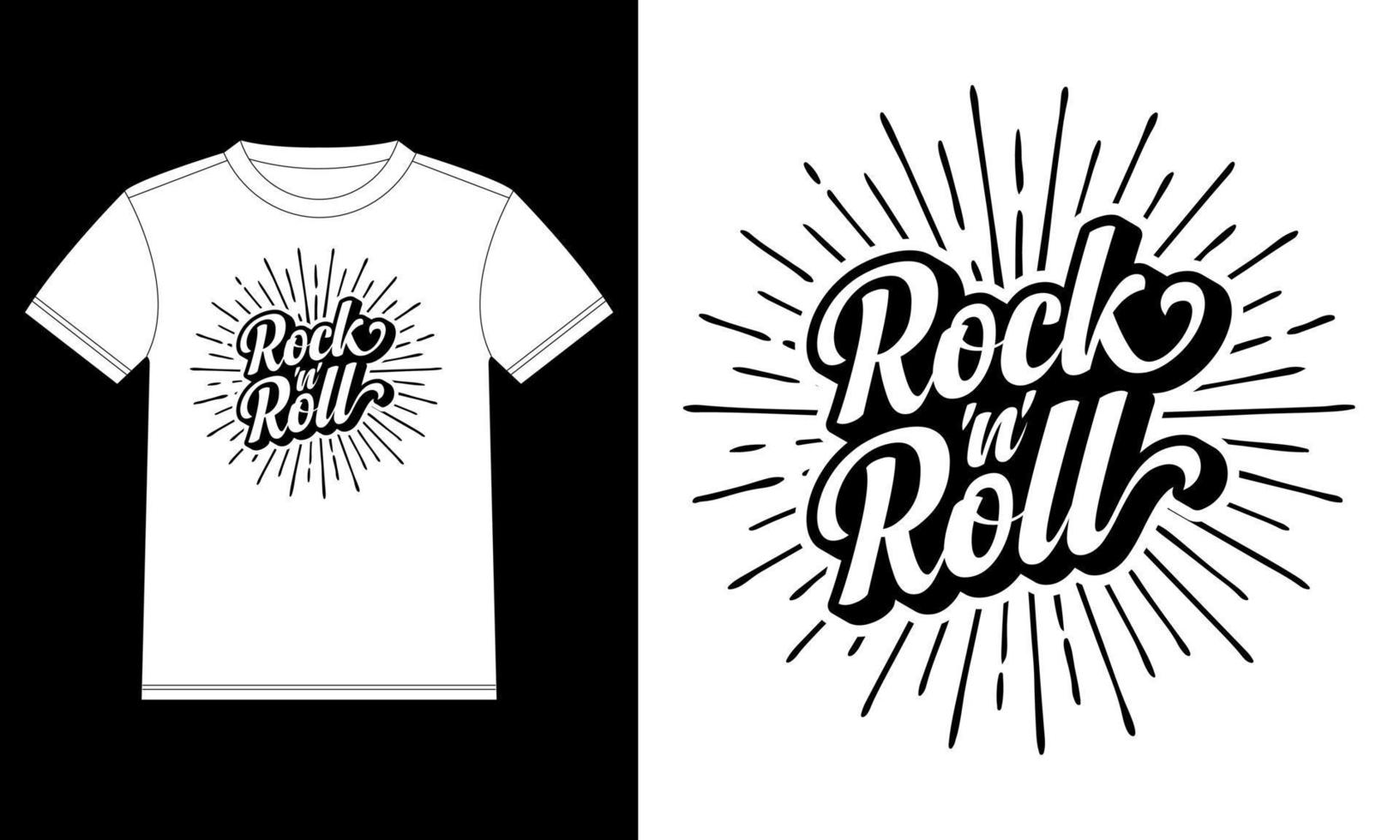 Rock'n'Roll handgezeichneter Schriftzug. Rockfestival-Plakat-T-Shirt-Designschablone, Autofensteraufkleber, Schote, Abdeckung, lokalisierte weiße Hintergrundvektorillustration vektor