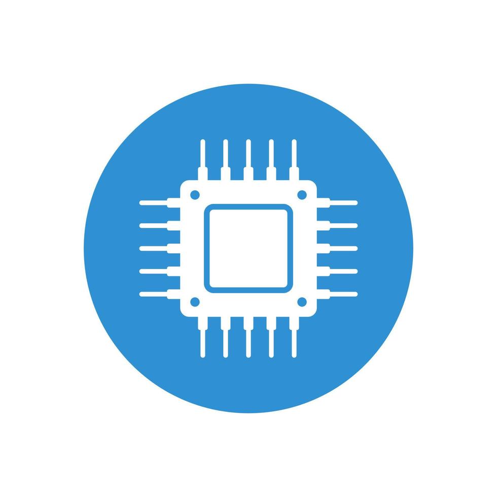 Prozessor-Icon-Vektor isoliert auf Kreishintergrund vektor