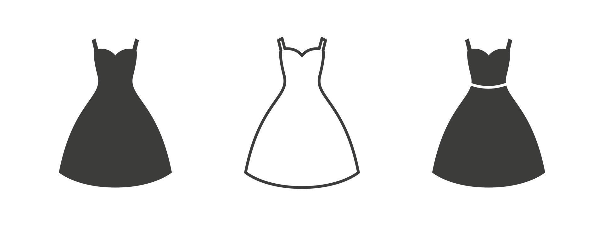 Kleid-Symbol. Frauen kleiden Design. Kleidungsikonen im modernen Stil. Vektor-Illustration vektor