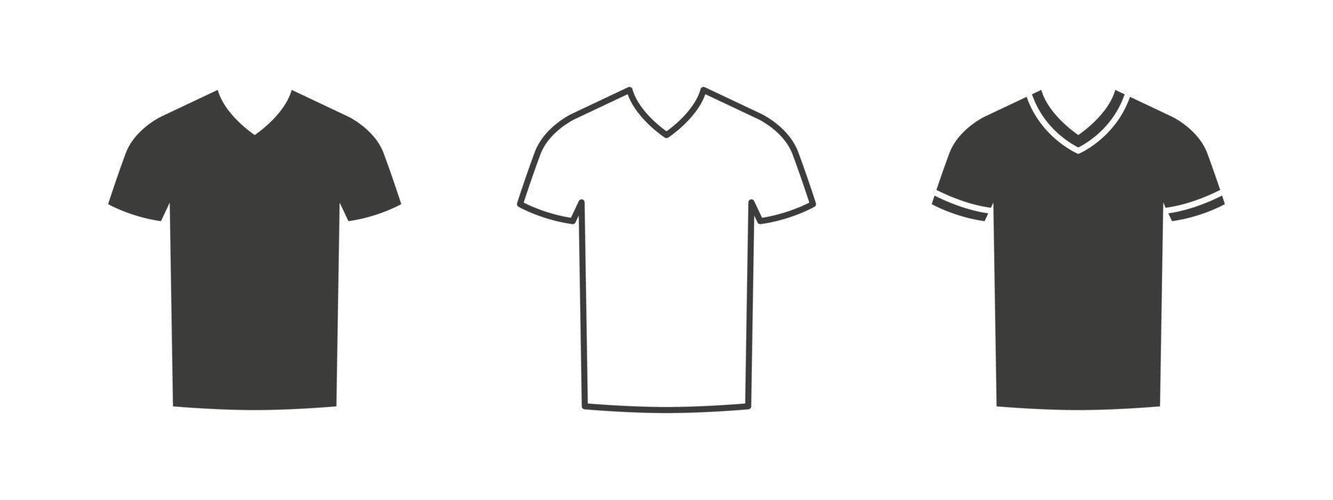 T-Shirts-Symbol. T-Shirt mit V-Ausschnitt. Kleidungsikonen im modernen Stil. Vektor-Illustration vektor