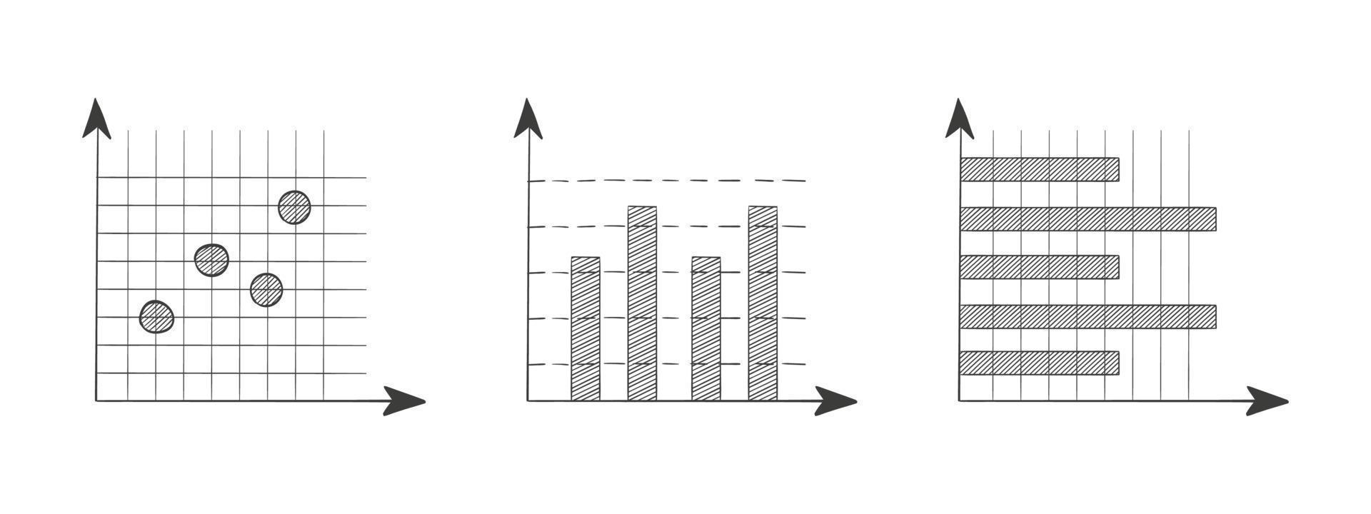 Finanzdiagramme. Infografiken Geschäftselemente. handgezeichnete Diagramme. Vektor-Illustration vektor