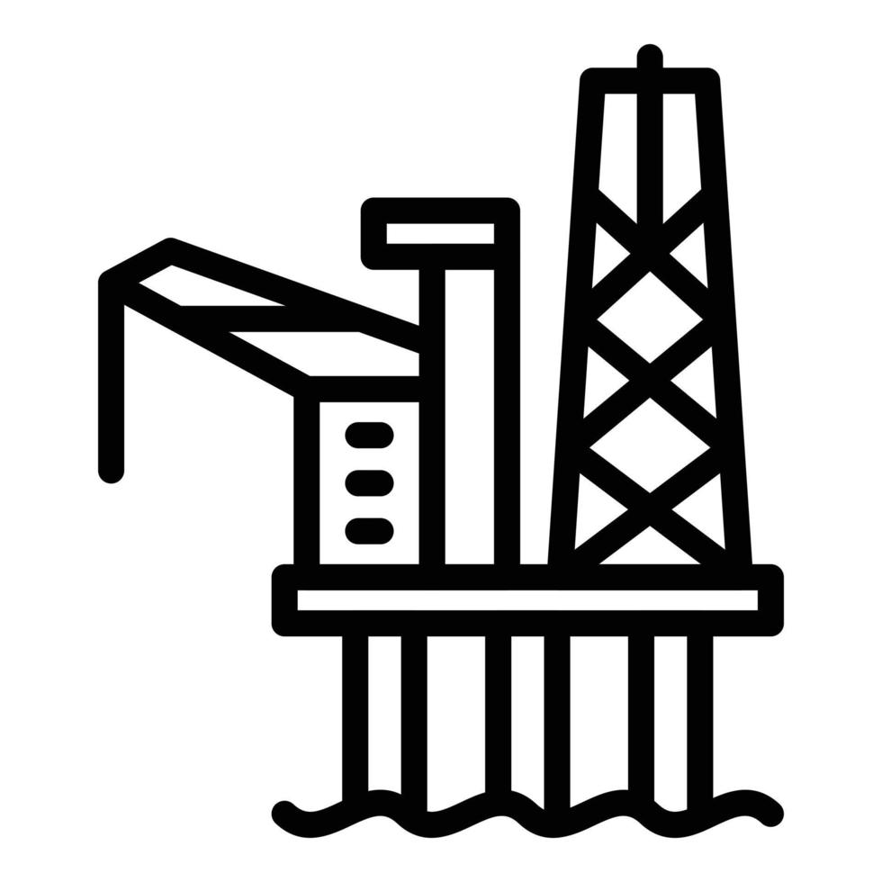 Symbol für elektrische Seebohrinsel, Umrissstil vektor