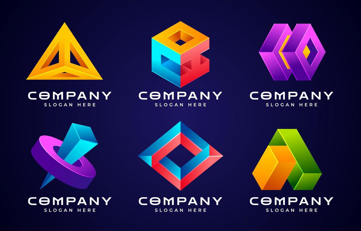 3d geometrisk logotyp vektor