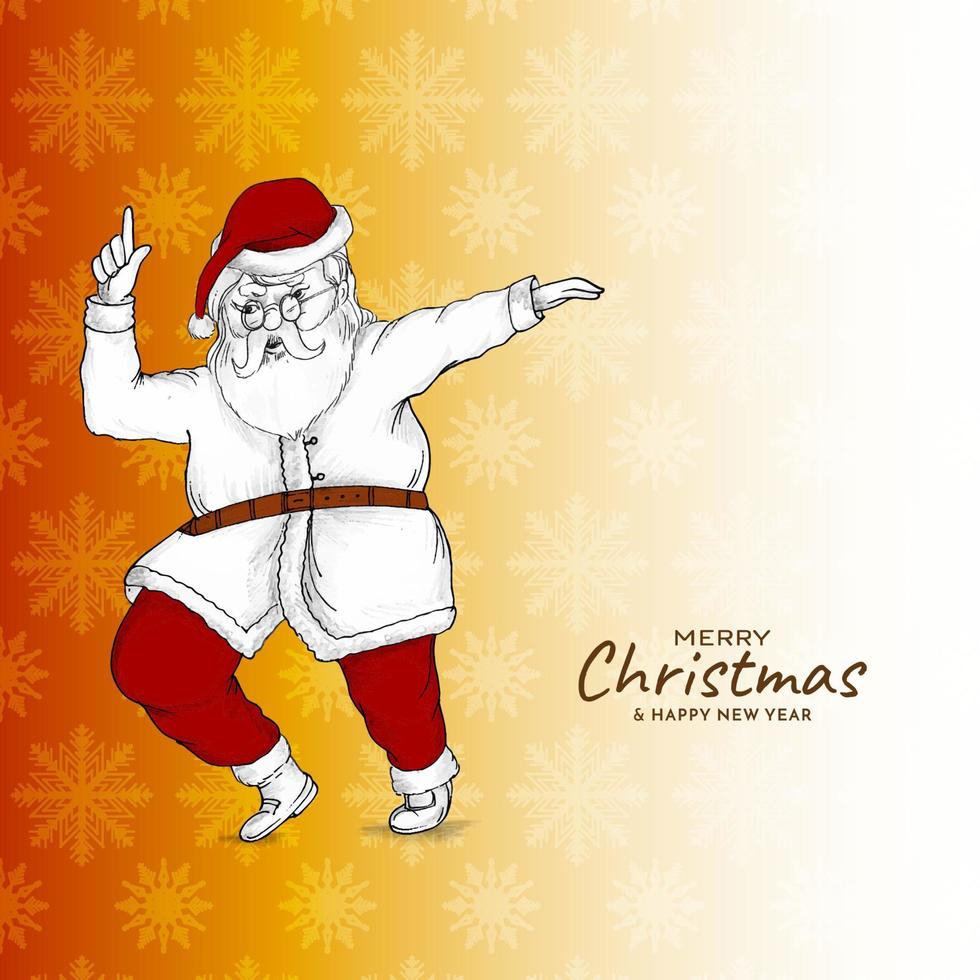glad jul festival hälsning kort med santa claus design vektor