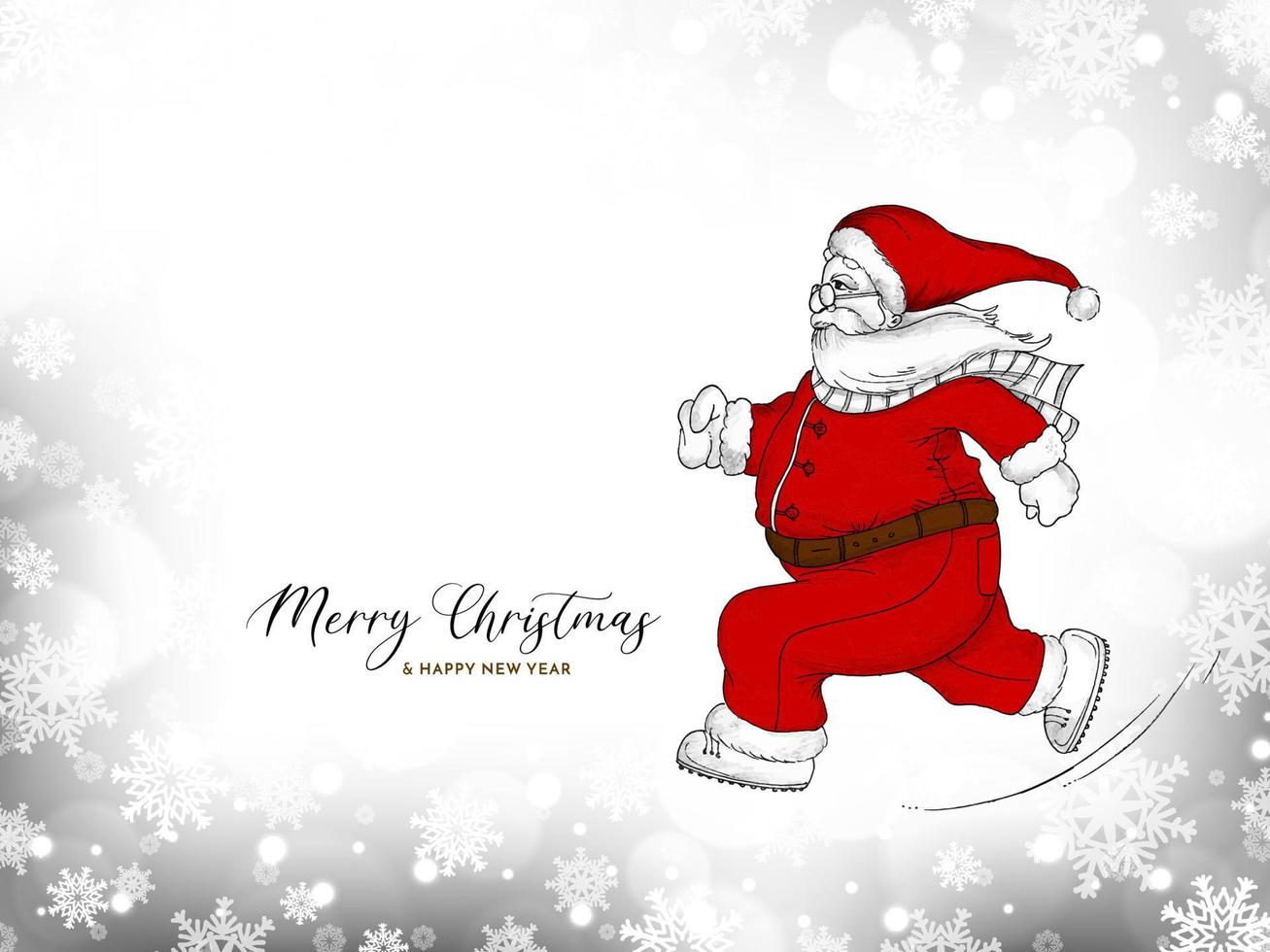glad jul festival firande kort med santa claus vektor