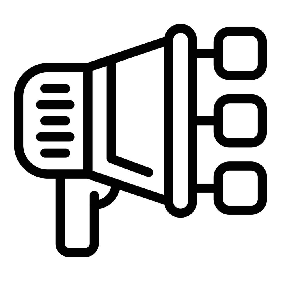 megafon annonsera ikon, översikt stil vektor