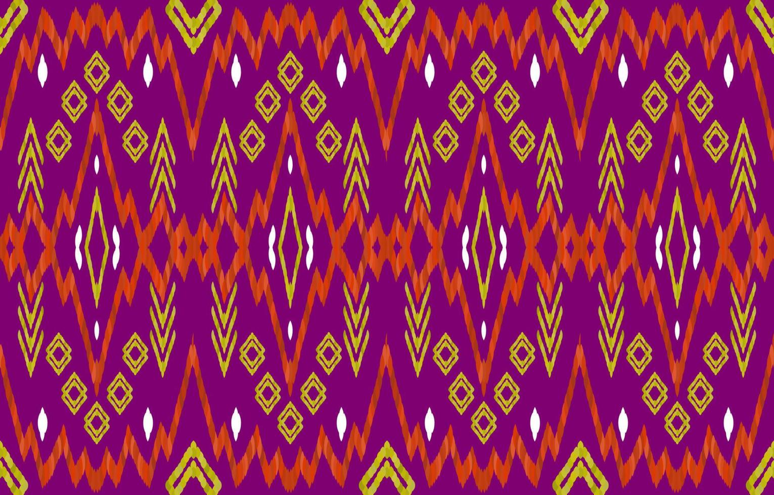 Ikat ethnisch verziertes Stoffmuster. geometrischer Stammes-Vintage-Retro-indischer Navajo-Aztekenstil. Design zum Dekorieren von Hintergrund, endloser Textur, Stoff, Kleidung, Textil, Stickerei. Vektor-Illustration. vektor